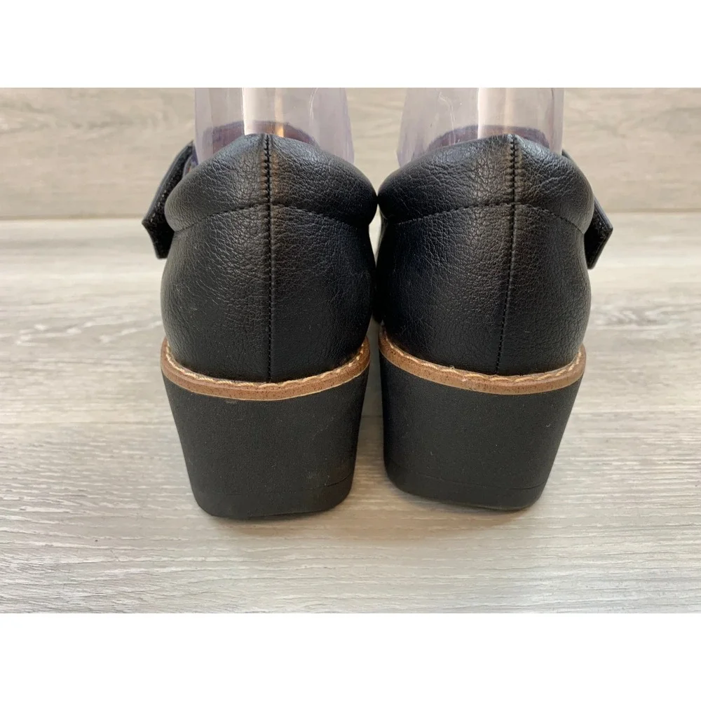 EuroSoft Franlee Women's Black Wedge Mary Jane Pumps 8.5 Casual Comfort Shoes